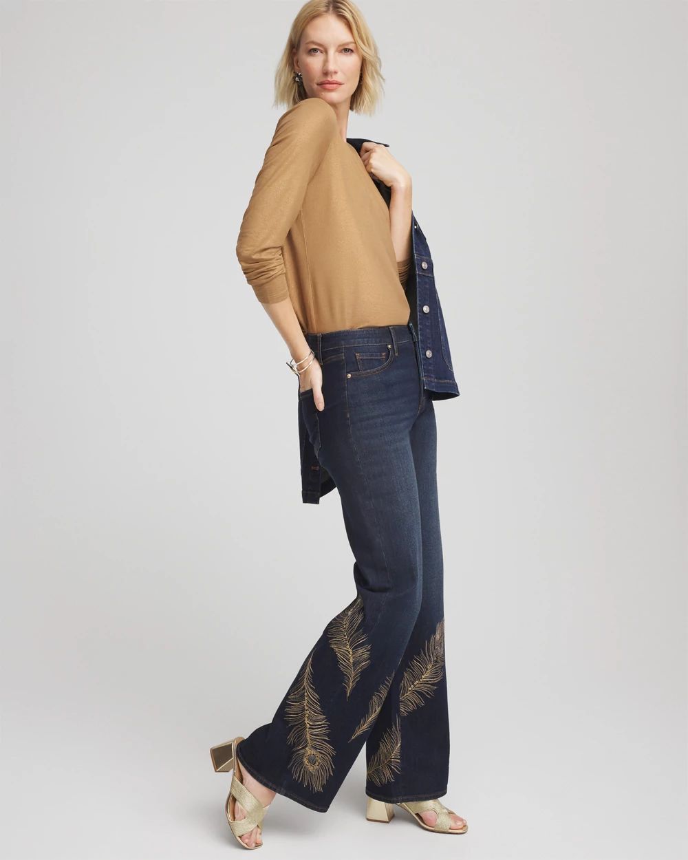 トップス Babylclub twinkle cut longsleeve tee Touch of Cool™ Foil Long Sleeve Layering Tee | Chico's